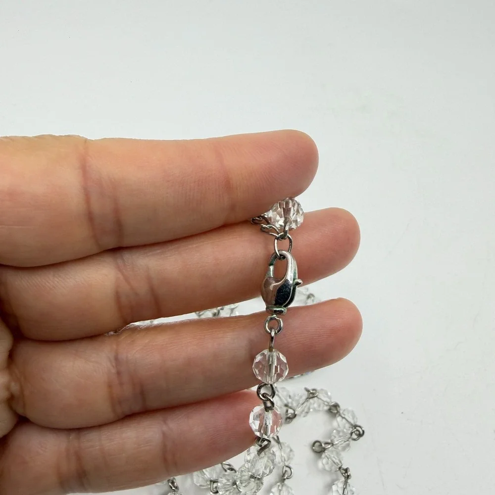 Y2K Crystal Lips Y-Necklace Sparkling Rhinestone Statement Jewelry Coquette Chic